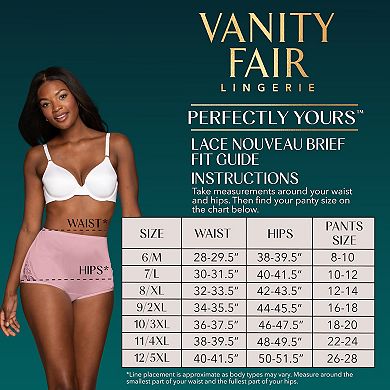 Women's Vanity Fair Lingerie Perfectly Yours Lace Nouveau Brief Panty 13001
