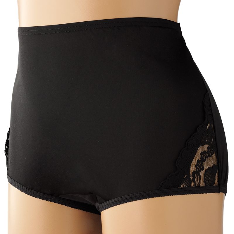 Women's Vanity Fair Lingerie® Perfectly Yours Lace Nouveau Brief Panty 13001, Size: 9, Mid Black