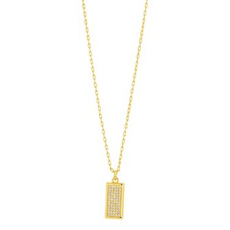 MC Collective Cubic Zirconia Vaylen Rectangular Pendant Necklace