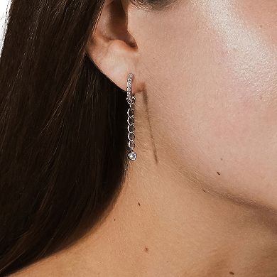 MC Collective Cubic Zirconia Maxine Huggie Chain Drop Earrings