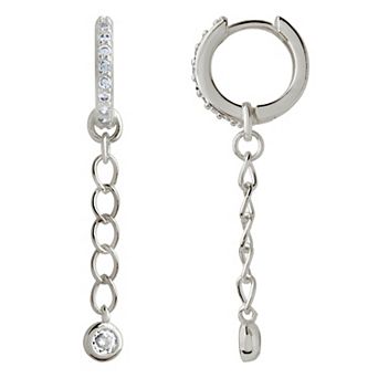 MC Collective Cubic Zirconia Maxine Huggie Chain Drop Earrings