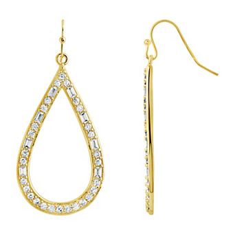 MC Collective Cubic Zirconia Evangeline Open Teardrop Drop Earrings