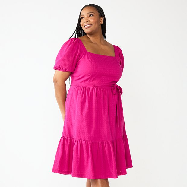 open lace back dress Draper James Celeste Mixed Media Dress