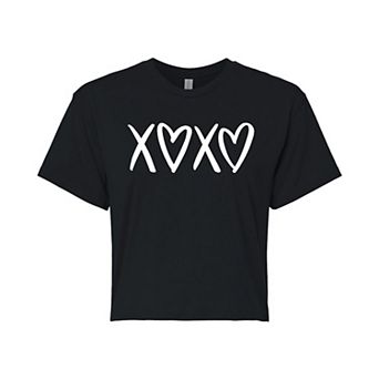 Juniors' XOXO Heart Cropped Tee