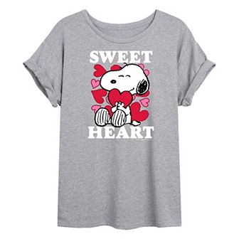Juniors' Peanuts Snoopy "Sweetheart" Valentine's Day Oversized Tee
