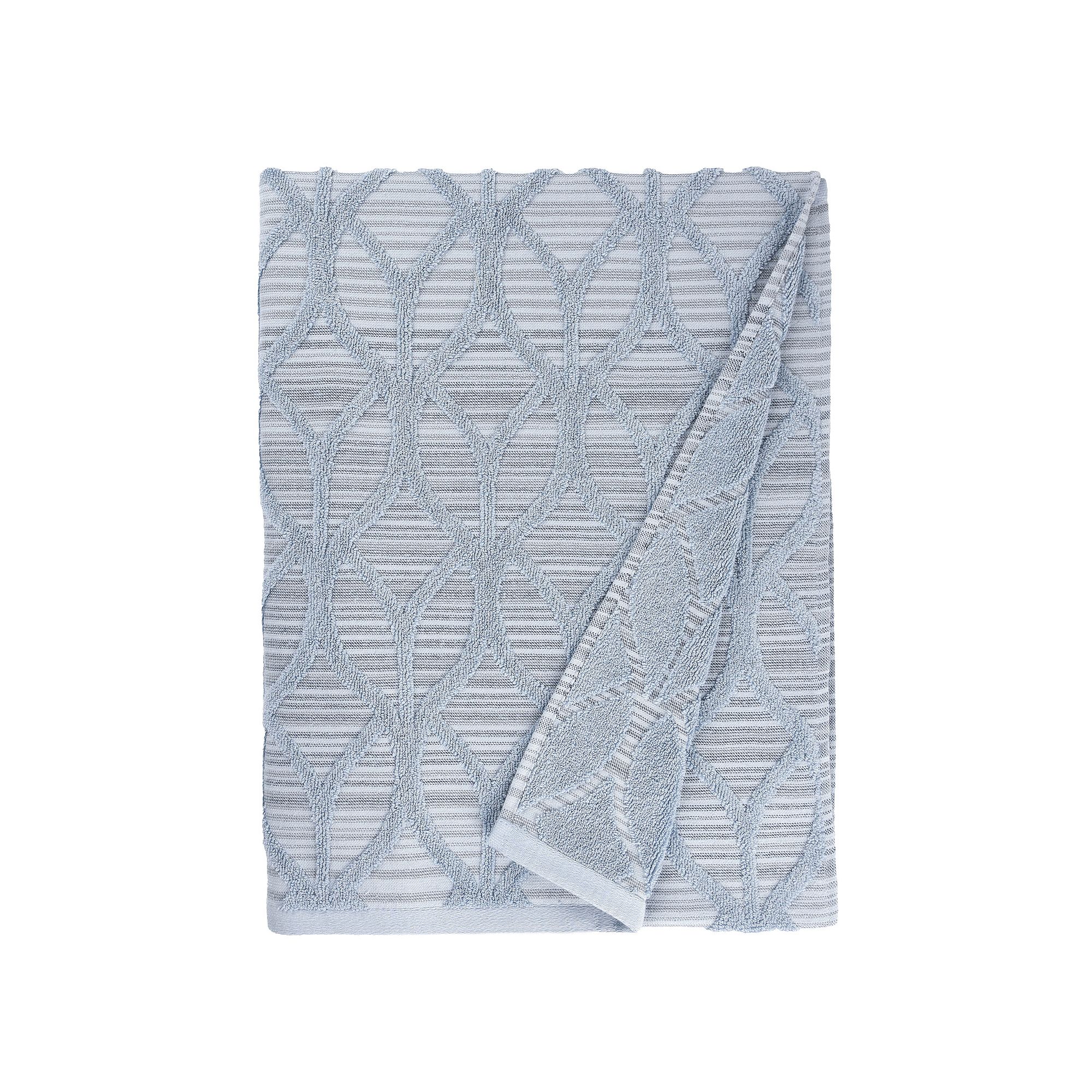 Linum Home Textiles Cotton Jacquard Bath Towel, Blue Team