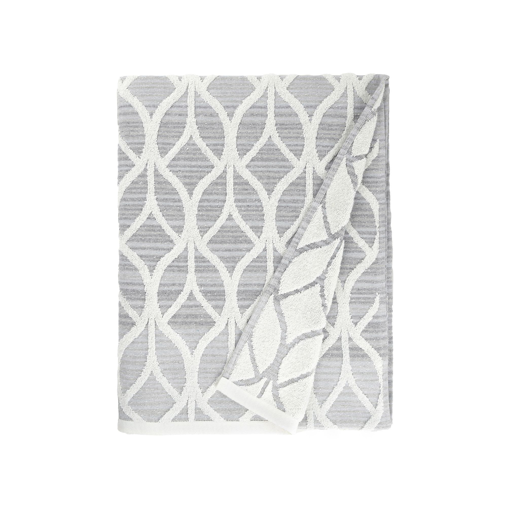 Linum Home Textiles Cotton Jacquard Bath Towel, Gray Team