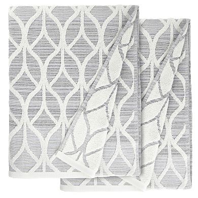 Linum Home Textiles Turkish Cotton Alev Jacquard 2-piece Bath Towel Set