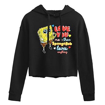 Juniors' Nickelodeon SpongeBob Love Cropped Hoodie