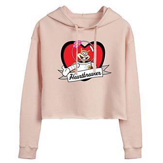 Juniors' Nickelodeon SpongeBob Sandy "Heartbreaker" Cropped Graphic Hoodie