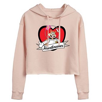 Juniors' Nickelodeon SpongeBob Sandy "Heartbreaker" Cropped Graphic Hoodie