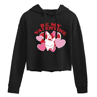 Juniors' SpongeBob Patrick "Be My Valentine" Cropped Hoodie