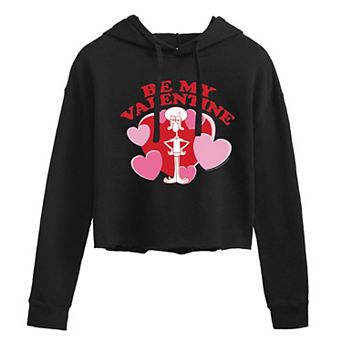 Juniors' SpongeBob Squidward "My Valentine" Cropped Graphic Hoodie