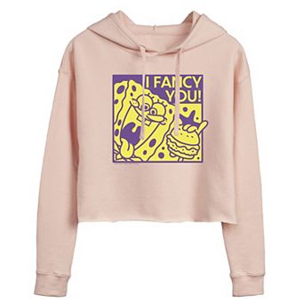 Juniors' SpongeBob I Fancy You Cropped Hoodie