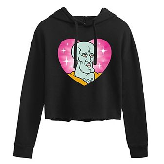 Juniors' SpongeBob Handsome Squidward Cropped Hoodie