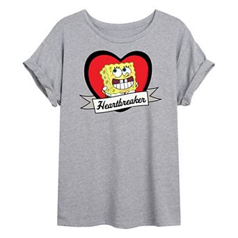 Juniors' SpongeBob "Heartbreaker" Oversized Graphic Tee