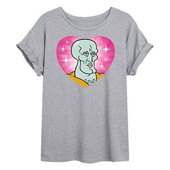 Juniors' SpongeBob Handsome Squidward Oversized Tee