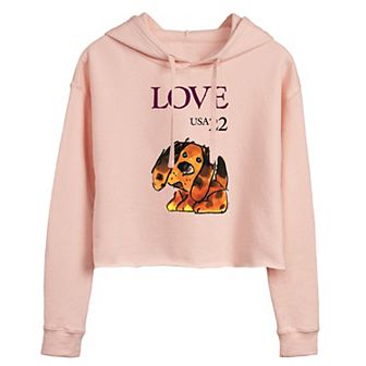Juniors' USPS Puppy "Love 22" Cropped Graphic Hoodie
