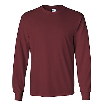 Gildan Mens Plain Crew Neck Ultra Cotton Long Sleeve T-Shirt