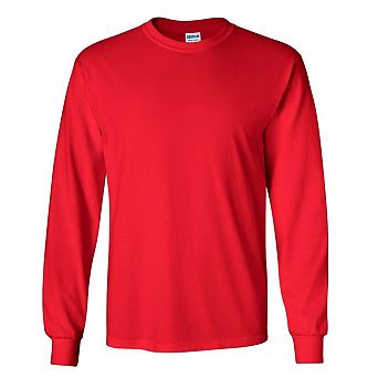 Gildan Mens Plain Crew Neck Ultra Cotton Long Sleeve T-Shirt