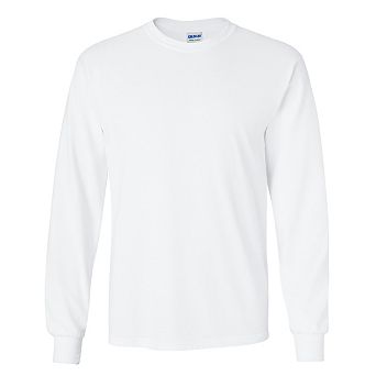 Gildan Mens Plain Crew Neck Ultra Cotton Long Sleeve T-Shirt