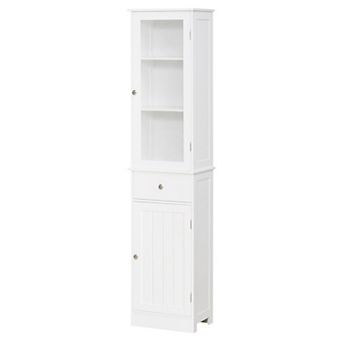 Kleankin Bathroom Storage Cabinet With Acrylic Door, Drawer, And Shelves