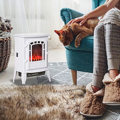 HOMCOM Electric Fireplace Stove with Overheat Protection 750W/1500W