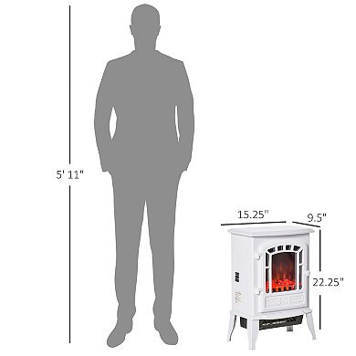 HOMCOM Electric Fireplace Stove with Overheat Protection 750W/1500W
