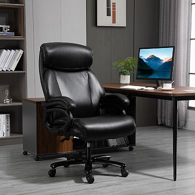 Vinsetto Big and Tall Executive Office Chair 396lbs with Wide Seat Home High Back PU Leather Chair with Adjustable Height Swivel Wheels Black