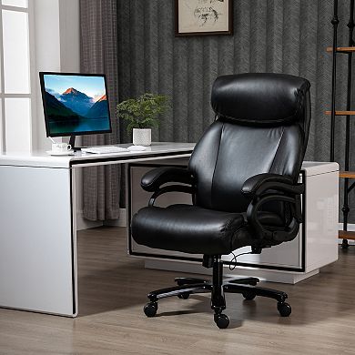 Vinsetto Big and Tall Executive Office Chair 396lbs with Wide Seat Home High Back PU Leather Chair with Adjustable Height Swivel Wheels Black