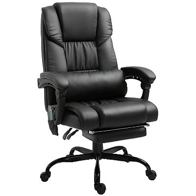 vinsetto 6-point vibration massage chair Vinsetto Ergonomic Vibrating Massage Office Chair High Back Executive Heated Chair with 6 Point Vibration Reclining Backrest Padded Armrest Red