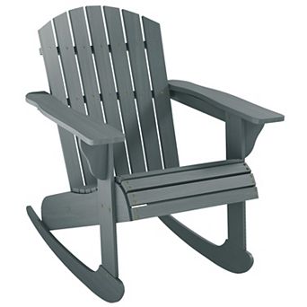 Outsunny Wooden Adirondack Rocking Chair With Slatted Design