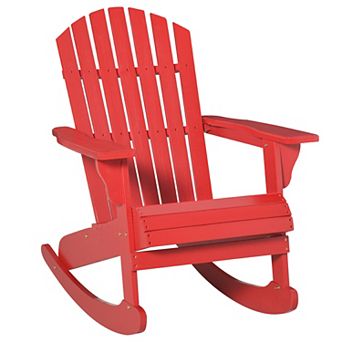 Outsunny Wooden Adirondack Rocking Chair With Slatted Design
