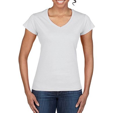 Ladies Soft Style Short Sleeve V-Neck T-Shirt