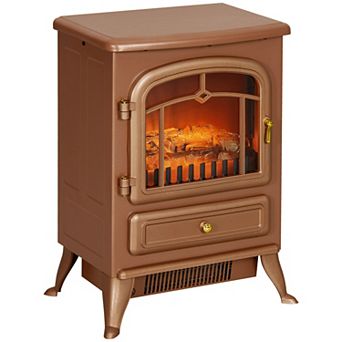 Homcom Electric Fireplace Heater With Realistic Led Flames