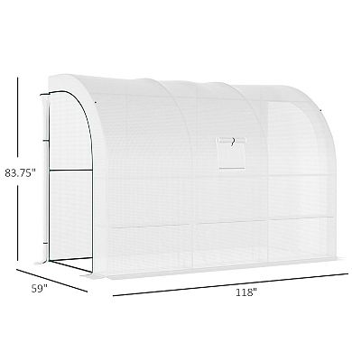 Outdoor Garden Greenhouse Backyard Nursery W/ Windows, Zippered Doors