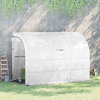 Outdoor Garden Greenhouse Backyard Nursery W/ Windows, Zippered Doors