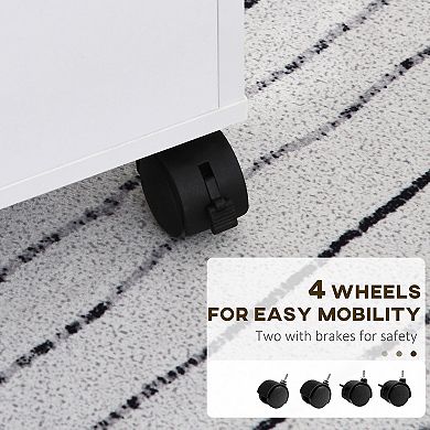 HOMCOM 5 Drawer Filing Cabinet Home Office Mobile for Paper