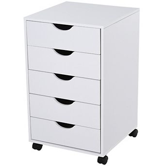 HOMCOM 5 Drawer Filing Cabinet Home Office Mobile for Paper