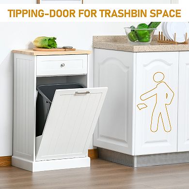 Hidden Container Waste Bin Hands Free Kitchen Cabinet Tipping Opening