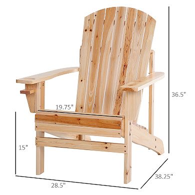 Wood Adirondack Chair, Wooden Outdoor & Patio Seating For Fire Pit, White