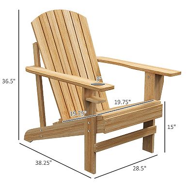 Wood Adirondack Chair, Wooden Outdoor & Patio Seating For Fire Pit, White