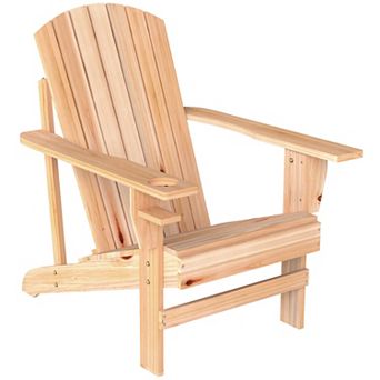 Outsunny Wood Adirondack Chair, Wooden Outdoor & Patio Seating