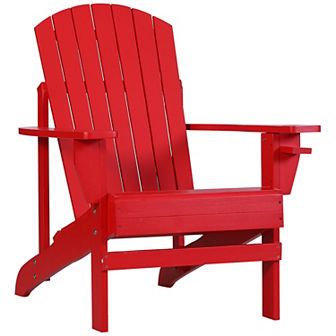 Wood Adirondack Chair, Wooden Outdoor & Patio Seating For Fire Pit, White