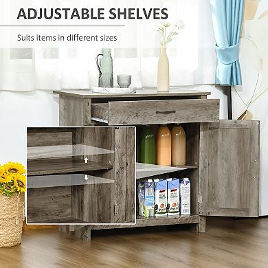 HOMCOM 32inch Modern Farm Style Sideboard Storage Buffet Server Cabinet Organizer