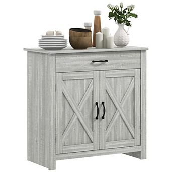 HOMCOM 32inch Modern Farm Style Sideboard Storage Buffet Server Cabinet Organizer