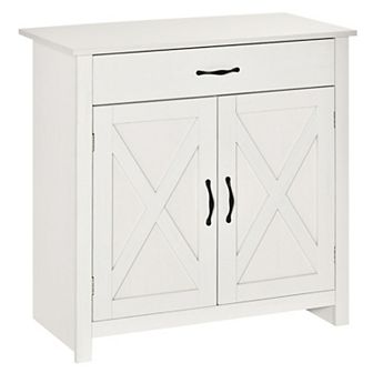 Homcom Farmhouse Sideboard Buffet Cabinet With Barn Doors And Drawer