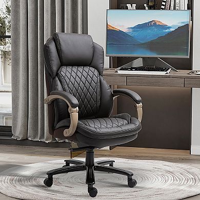 350 Max Load Ergonomic Pc Desk Seat With Extra Wide Base And Adjustable Height