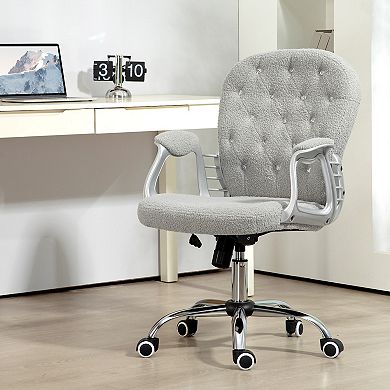 Vinsetto Button Tufted Home Office Chair With Adjustable Height Armrests