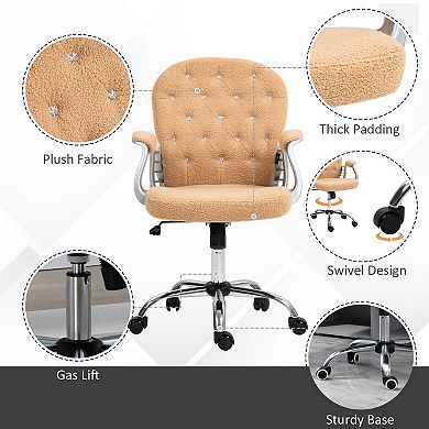 Vinsetto Button Tufted Home Office Chair With Adjustable Height Armrests